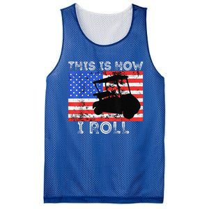 This Is How I Roll Golf Cart Driver American Flag Golfing Mesh Reversible Basketball Jersey Tank