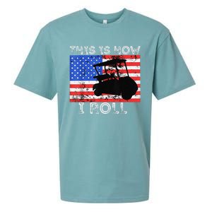 This Is How I Roll Golf Cart Driver American Flag Golfing Sueded Cloud Jersey T-Shirt