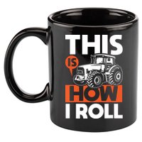 This Is How I Roll Tractor Funny Farming Farmer 11oz C Handle Ceramic Mug