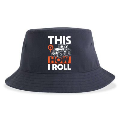 This Is How I Roll Tractor Funny Farming Farmer Sustainable Bucket Hat
