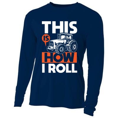 This Is How I Roll Tractor Funny Farming Farmer Cooling Performance Long Sleeve Crew