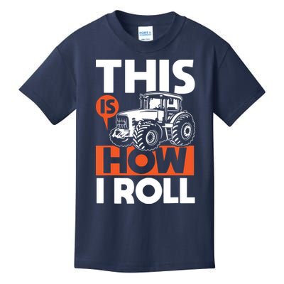 This Is How I Roll Tractor Funny Farming Farmer Kids T-Shirt