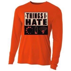 Things I Hate Funny Meaningful Gift Cooling Performance Long Sleeve Crew