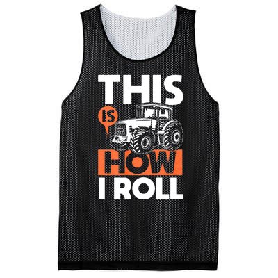 This Is How I Roll Tractor Funny Farming Farmer & Tractor Driver Mesh Reversible Basketball Jersey Tank