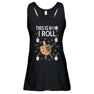 This Is How I Roll Hanukkah Shirt Dab Dreidel Chanukah Gift Ladies Essential Flowy Tank