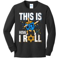 This Is How I Roll Hanukkah Dreidel Chanukah Jew Gift Kids Long Sleeve Shirt