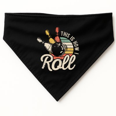This Is How I Roll Retro Bowling Bowler Funny Gift USA-Made Doggie Bandana