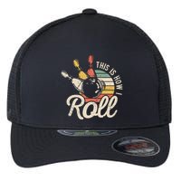 This Is How I Roll Retro Bowling Bowler Funny Gift Flexfit Unipanel Trucker Cap