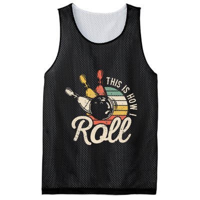 This Is How I Roll Retro Bowling Bowler Funny Gift Mesh Reversible Basketball Jersey Tank