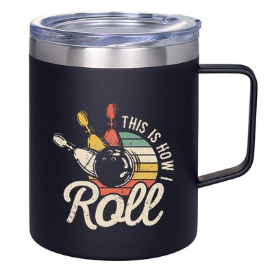 This Is How I Roll Retro Bowling Bowler Funny Gift 12oz Stainless Steel Coffee Mug