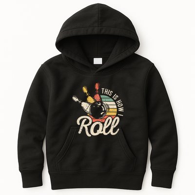 This Is How I Roll Retro Bowling Bowler Funny Gift Kids Hoodie