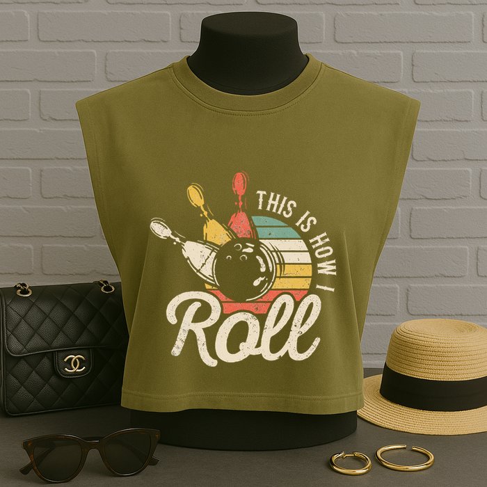 This Is How I Roll Retro Bowling Bowler Funny Gift Garment-Dyed Women's Muscle Tee