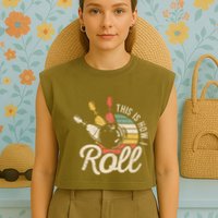 This Is How I Roll Retro Bowling Bowler Funny Gift Garment-Dyed Women's Muscle Tee
