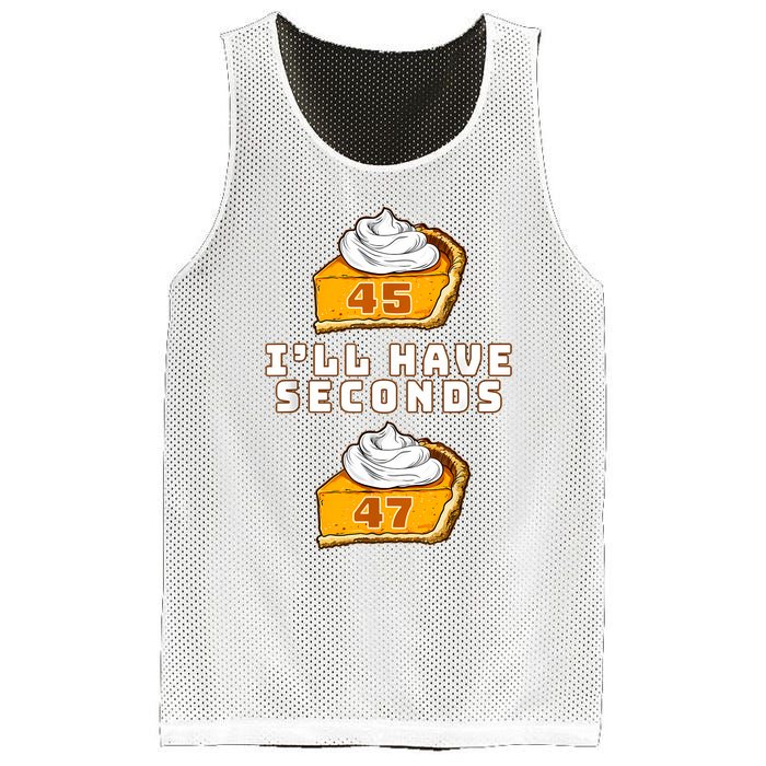 Trump ILl Have Seconds 45 47 Pumpkin Pie Thanksgiving Fun Mesh Reversible Basketball Jersey Tank