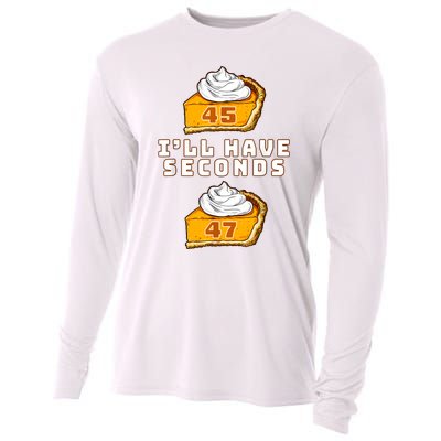 Trump ILl Have Seconds 45 47 Pumpkin Pie Thanksgiving Fun Cooling Performance Long Sleeve Crew