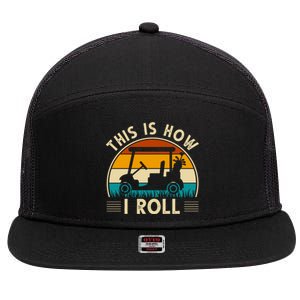 This Is How I Roll Retro Golf Lover 7 Panel Mesh Trucker Snapback Hat