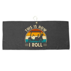 This Is How I Roll Retro Golf Lover Large Microfiber Waffle Golf Towel