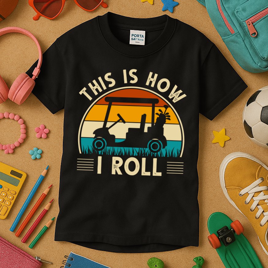 This Is How I Roll Retro Golf Lover Kids T-Shirt