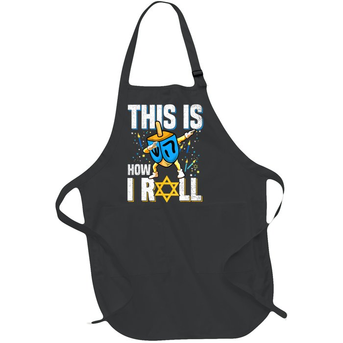 This Is How I Roll Hanukkah Dreidel Chanukah Jew Gift Full-Length Apron With Pockets