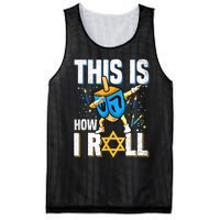 This Is How I Roll Hanukkah Dreidel Chanukah Jew Gift Mesh Reversible Basketball Jersey Tank