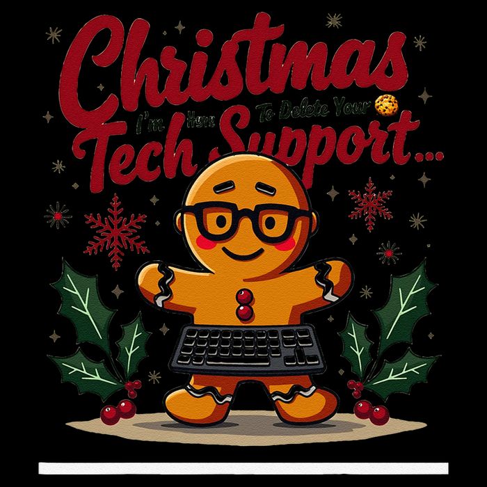 Techsupport IM Here To Delete Your Cookies Christmas Flat Bill Trucker Hat