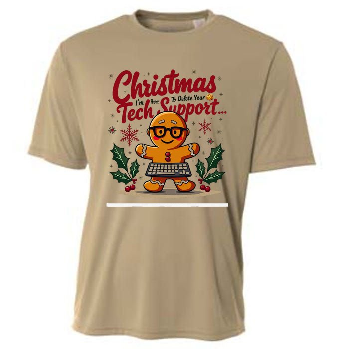 Techsupport IM Here To Delete Your Cookies Christmas Cooling Performance Crew T-Shirt