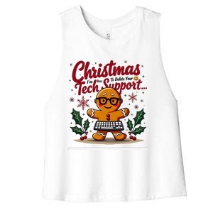 Techsupport IM Here To Delete Your Cookies Christmas Women's Racerback Cropped Tank