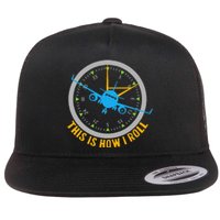 This Is How I Roll Airplane Pilot  Aviation  Flat Bill Trucker Hat