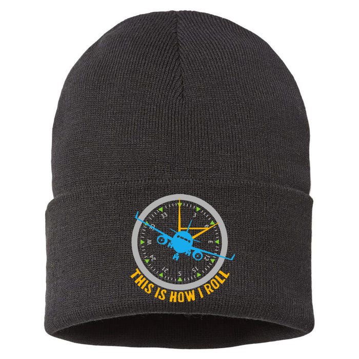 This Is How I Roll Airplane Pilot  Aviation  Sustainable Knit Beanie