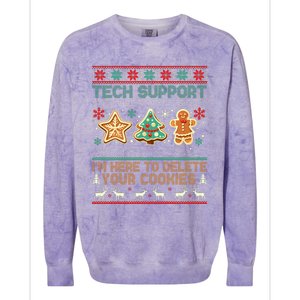 Techsupport I’M Here To Delete Your Cookies Christmas Colorblast Crewneck Sweatshirt