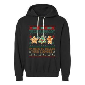 Techsupport I’M Here To Delete Your Cookies Christmas Garment-Dyed Fleece Hoodie