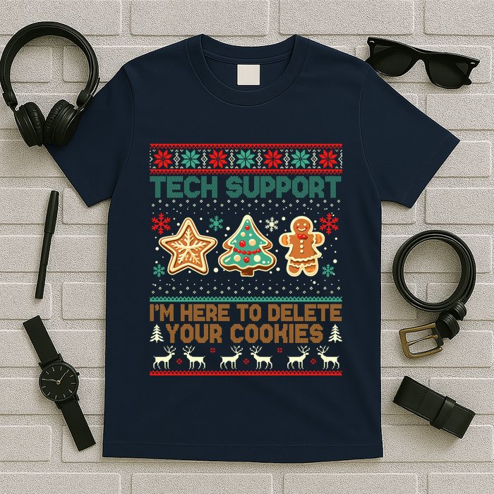 Techsupport I’M Here To Delete Your Cookies Christmas T-Shirt