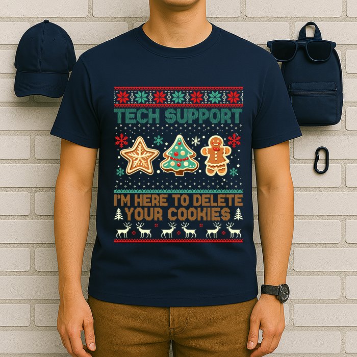 Techsupport I’M Here To Delete Your Cookies Christmas T-Shirt