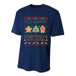 Techsupport I’M Here To Delete Your Cookies Christmas Performance Sprint T-Shirt