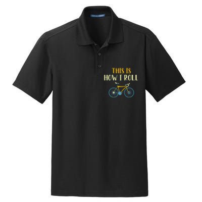 This Is How I Roll Funny Biking Cyclist Gift Cycling Bicycle Dry Zone Grid Polo