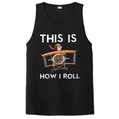 This Is How I Roll Pilot Airplane Aviation Dad Father Gift PosiCharge Competitor Tank