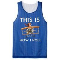 This Is How I Roll Pilot Airplane Aviation Dad Father Gift Mesh Reversible Basketball Jersey Tank