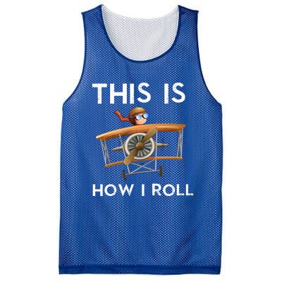 This Is How I Roll Pilot Airplane Aviation Dad Father Gift Mesh Reversible Basketball Jersey Tank