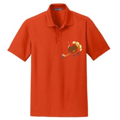 Turkey Ice Hockey Funny Thanksgiving Sport Dry Zone Grid Polo