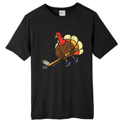 Turkey Ice Hockey Funny Thanksgiving Sport Tall Fusion ChromaSoft Performance T-Shirt