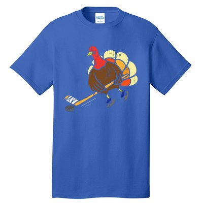 Turkey Ice Hockey Funny Thanksgiving Sport Tall T-Shirt