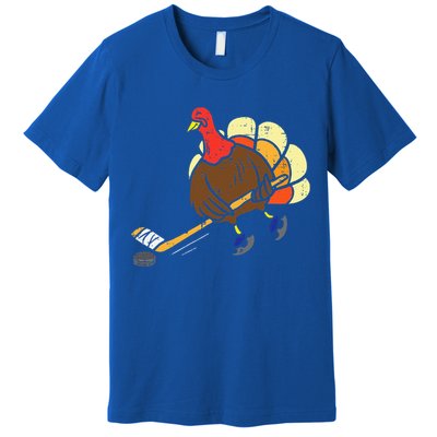 Turkey Ice Hockey Funny Thanksgiving Sport Premium T-Shirt