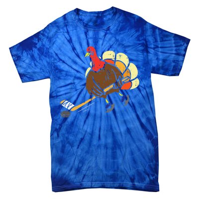 Turkey Ice Hockey Funny Thanksgiving Sport Tie-Dye T-Shirt