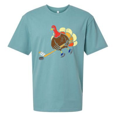 Turkey Ice Hockey Funny Thanksgiving Sport Sueded Cloud Jersey T-Shirt