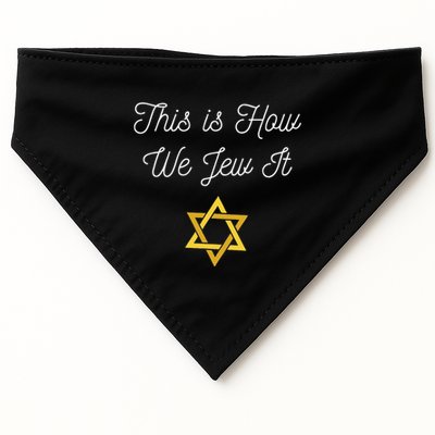 This Is How We Jew It Funny Jewish Pun Hanukkah Holiday Gift USA-Made Doggie Bandana