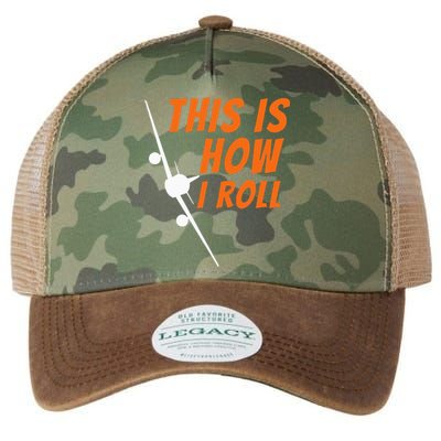 This Is How I Roll Funny Pilot & Aviation Airplane Gift Legacy Tie Dye Trucker Hat