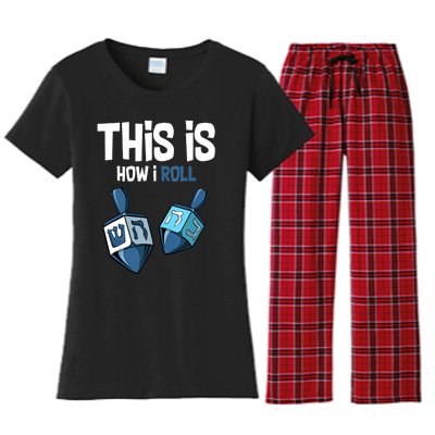 This Is How I Roll Draydel Trendl Hanukkah Channukah Funny Women's Flannel Pajama Set