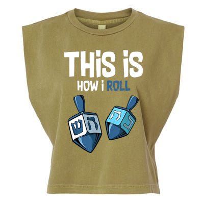 This Is How I Roll Draydel Trendl Hanukkah Channukah Funny Garment-Dyed Women's Muscle Tee