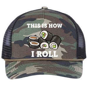 This Is How I Roll Funny Sushi Roll Retro Rope Trucker Hat Cap