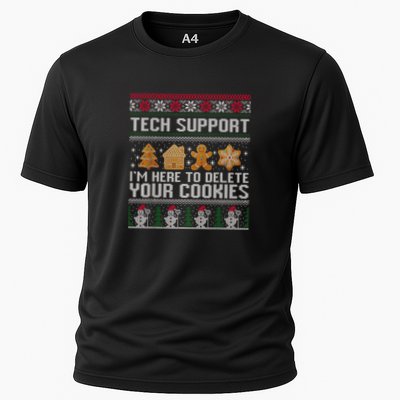 Techsupport I’M Here To Delete Your Cookies Christmas Cooling Performance Crew T-Shirt